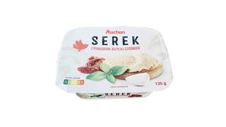 Auchan - Serek z pomidorami bazylią i czosnkiem - 135 g