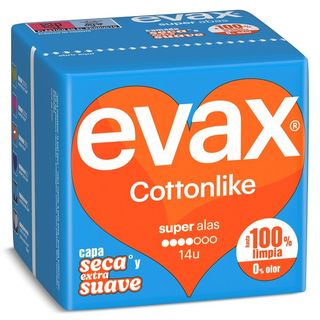 Compresas Super Con Alas Evax Bolsa 14 Unidades