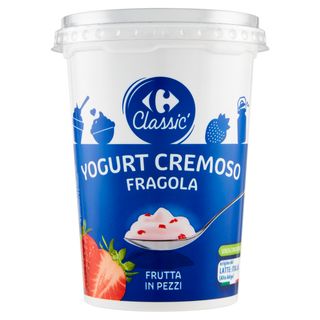 Carrefour Classic Yogurt Cremoso Fragola Frutta in Pezzi 500 g
