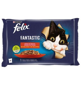 Comida Gato Felix Carne 4X85Gr 1 Ud.