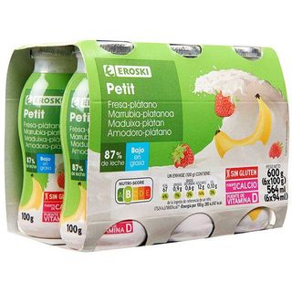Petit Para Beber De Fresa-Plátano Eroski, Pack 6X100 Ml. (9170143)