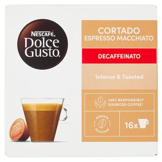 Nescafé Dolce Gusto Cortado Espresso Macchiato Decaffeinato Caffè 16 Capsule 99,2 G