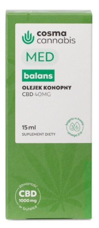 Cosma Cannabis Med Balans, Olejek doustny, 15 ml
