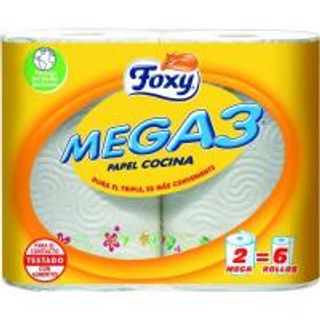 Papel De Cocina Mega3 Foxy, Paquete 2=6 Rollos (12747168)