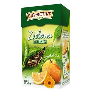 Big Active Herbata zielona liściasna z pomarańczą, 100 g