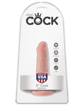 King Cock 5' Cock Flesh Dildo Cieliste 13cm