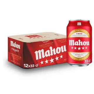 Cerveza Mahou 5 Estrellas Especial Pack De 12 Latas De 33 Cl