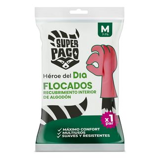 Guantes Flocados Talla M Dia Super Paco Bolsa 1 Par.