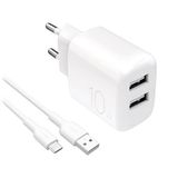 Kit Cargador De Pared Puro Pro Lite 10W + Cable Usb-A A Usb-C 1M Blanco (8018417498633)