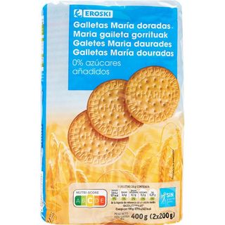 Galleta María Dorada Sin Azúcar Añadido Eroski, Paquete 400 Gr. (25746827)