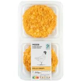Hamburguesa de pollo crispy c/ bacón-queso EROSKI, bandeja 240 g (26740688)