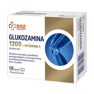 DOZ Product Glukozamina + Witamina C, tabletki powlekane, 12