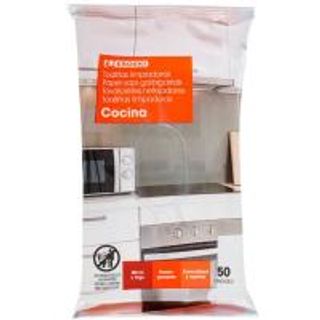 Toallitas Limpias Para Cocina Eroski, Paquete 50 Uds (23541683)