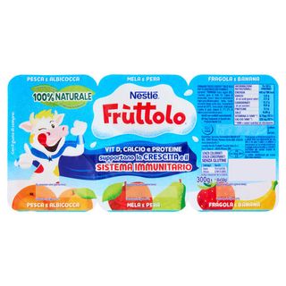 NESTLÉ FRUTTOLO Pesca e Albicocca - Mela e Pera - Fragola e Banana 6x50g - 3023290020715