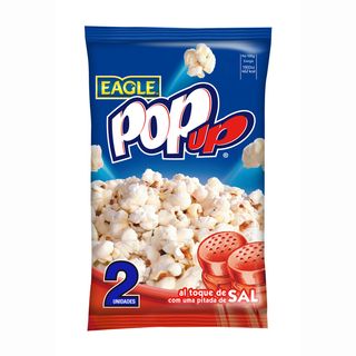 Eagle Pop Up palomitas de maíz al toque de sal para microondas 2 x 100 g
