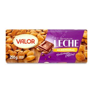 Chocolate con Leche y Almendras Valor Tableta 250 Gr.