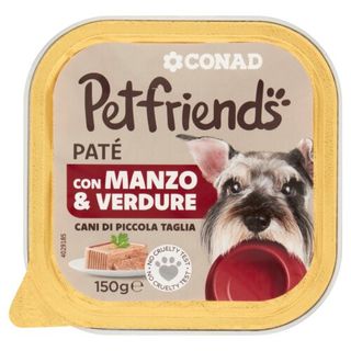CONAD Petfriends Patè con Manzo & Verdure Cani di Piccola Taglia 150 g - 8003170076259