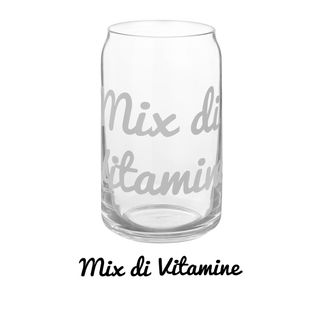 Bicchiere bibita vetro scritta - Mix vitamine 470 ml