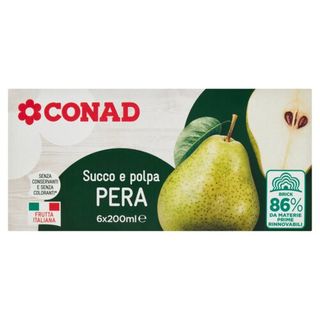 CONAD Succo e polpa Pera 6 x 200 ml - 8003170085510