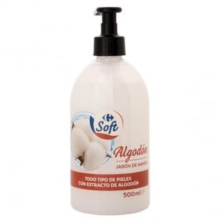 Jabon De Manos Algodón Soft Carrefour 500 Ml.