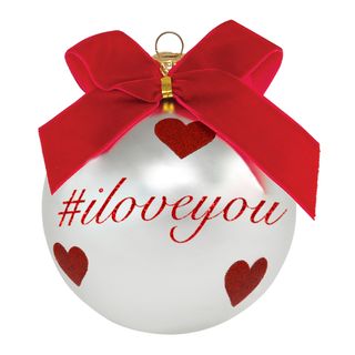 Pallina di Natale con scritta #iloveyou - 10 cm