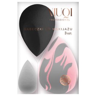 Niuqi Zestaw gąbeczek do makijażu, czarno-szare, 3 szt.