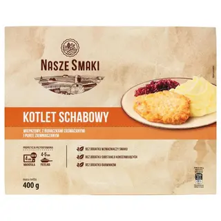 Nasze Smaki Kotlet schabowy wieprzowy z buraczkami zasmażanymi i puree ziemniaczanym 400g