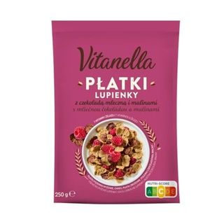 Vitanella Płatki z czekoladą mleczną i malinami 250 g