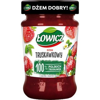 Łowicz Dżem truskawkowy o obniżonej zawartości cukrów 280 g