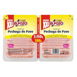 ElPozo pechuga de pavo extrafinas 2x150 g