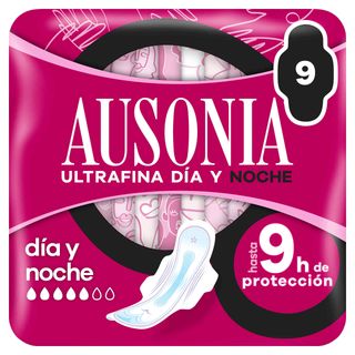 Pensos Higiénicos Ultrafina Noite com Abas Ausonia (emb. 9 un)