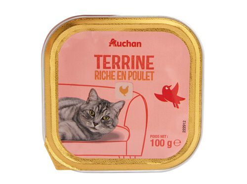 COMIDA HÚMIDA PARA GATO AUCHAN TERRINA RICO EM FRANGO 100G