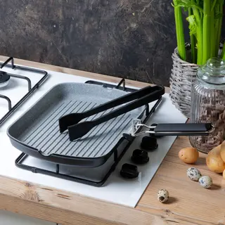 BISTECCHIERA CM 26X36 PETRA CON PINZA NYLON NERA - LEI000454NOC
