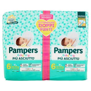 Pampers Baby-dry XL 17 + 17 pz - 8001480308046