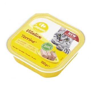 Comida Húmeda De Pollo Para Gato Vitalive Carrefour 100 G.