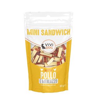 Vivi dog snack mini sandwich 80g pollo e merluzzo