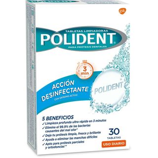 Tabletas Limpiadoras Polident Para Prótesis Dental Caja 30 Uds (151895)
