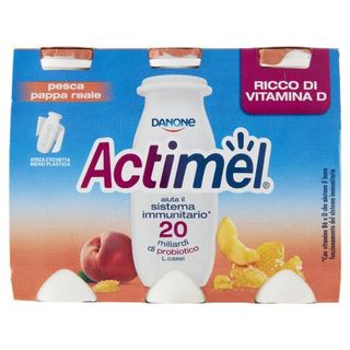 Actimel Yogurt Da Bere Arricchito Con Calcio, Vitamina B6 E D, Gusto Pesca E Pappa Reale 6 X 100 G - 501601