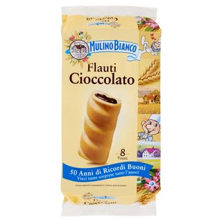 Mulino Bianco Flauti Cioccolato Merenda senza Additivi Conservanti 8 pezzi 280g