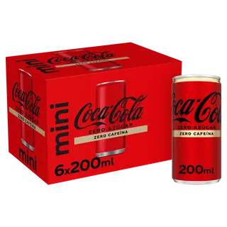 Coca-Cola Zero Azúcar Zero Cafeína 6x200ml Lata