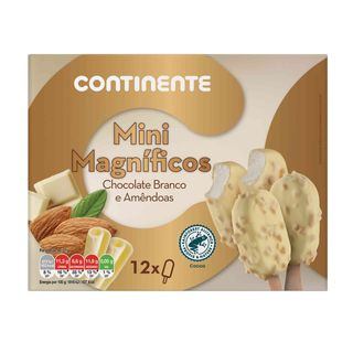 Gelado Mini Magníficos Amêndoa e Chocolate Branco Continente (emb. 12 un)