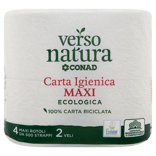 CONAD VERSO NATURA Carta Igienica Maxi Ecologica 2 Veli 4 Maxi Rotoli - 8003170055049
