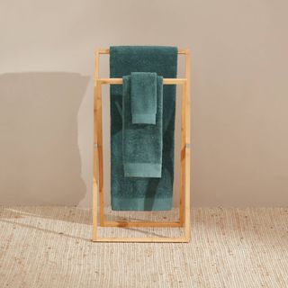 Toalla De Baño De Algodón Egipcio De Rizo Nilo Verde Botella 50x90 cm