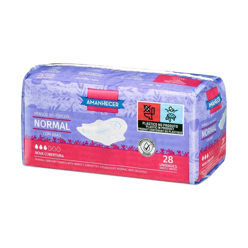 Amanhecer Penso Higiénico Normal com Abas 28un