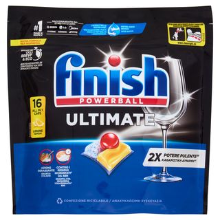 Finish Ultimate Limone Pastiglie Lavastoviglie 16 Lavaggi 206,4 G