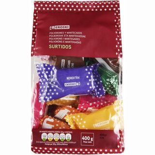 Surtido De Polvorón-Mantecado Eroski, Bolsa 400 Gr.