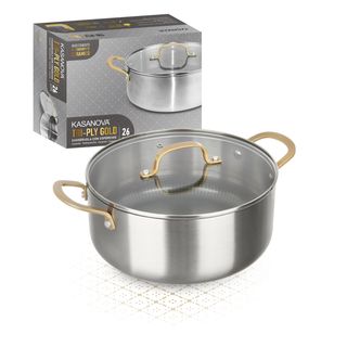 Casseruola 26 cm triplo strato Tri-Ply - Gold con coperchio