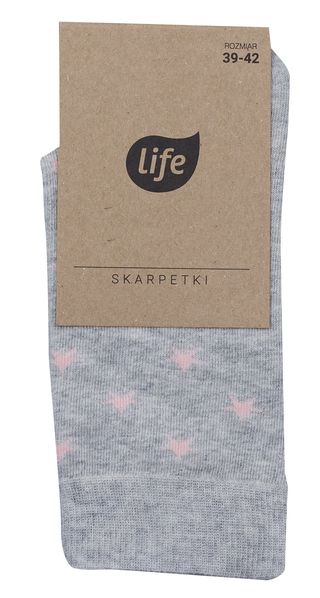 Life Skarpety bawełniane Hipster wzór Stars Grey, rozm. 35-38