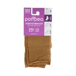 Pompea Calzino Velato Bordo in Pizzo Taglia Unica 2 Paia