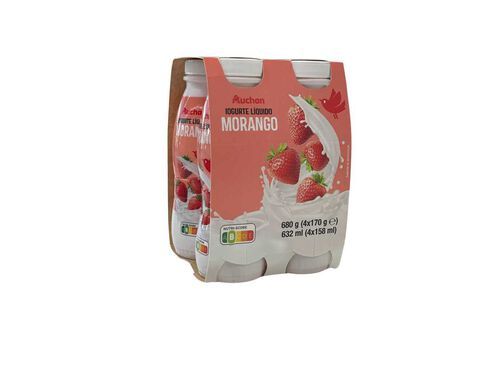 IOGURTE AUCHAN LÍQUIDO MORANGO 1KG